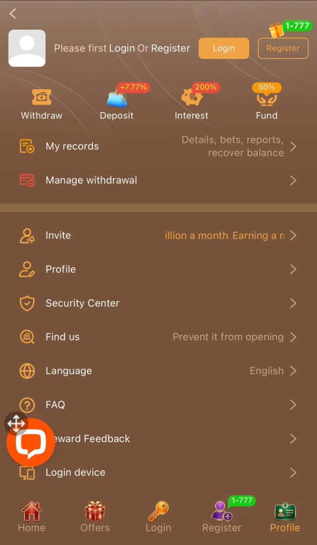 PKR656 game home screen